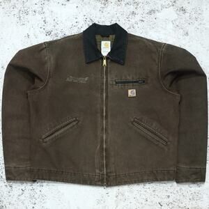Vintage Carhartt J97 CHT Chestnut Faded Brown Detroit Jacket Size Large